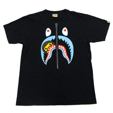 Bape Milo Blue Shark Face Tee Black