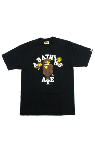 Bape original Milo College Logo Tee Black