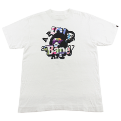 T-shirt multicolore Bape Multi Logo Blanc
