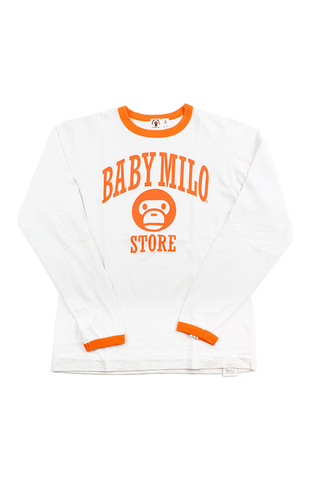 Bape Orange Baby Milo Store LS White