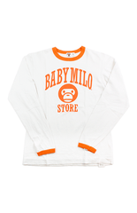 Bape Orange Baby Milo Store LS White