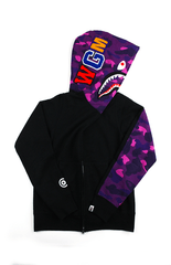 Bape Purple Camo Half Shark Noir