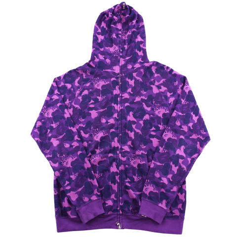 Sweat à capuche entièrement zippé Bape Purple Flame Camo