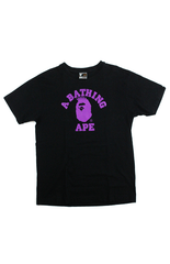 Bape Purple NYC College Logo Tee Black