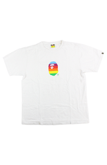 T-shirt Bape Rainbow Stripe Ape blanc
