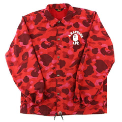 Veste d'entraîneur universitaire Bape rouge camouflage