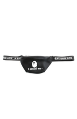 Bape Text Strap Hip Bag Black