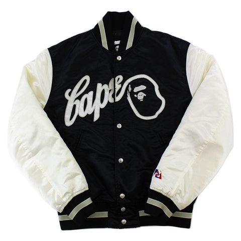 Bape Black and White Big Ape Logo Varsity