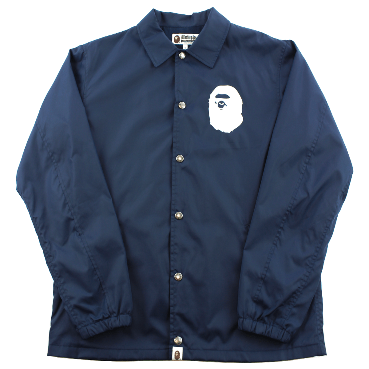 Bape White Big Ape Logo Work Jacket Navy - SaruGeneral