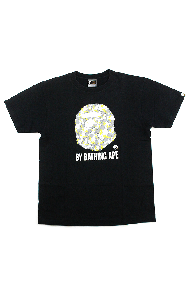 Bape x Kaws Yellow Big Ape Tee Black - SaruGeneral