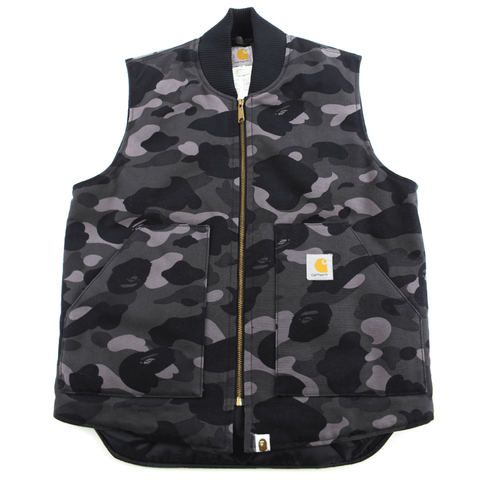 Bape x Carhartt Black Camo Vest