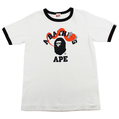 T-shirt Bape x Kaws College Logo Orange Noir Blanc
