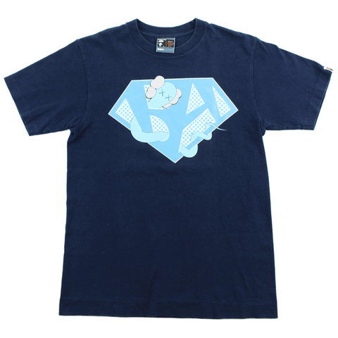 Bape x Kaws BA Logo Tee Navy