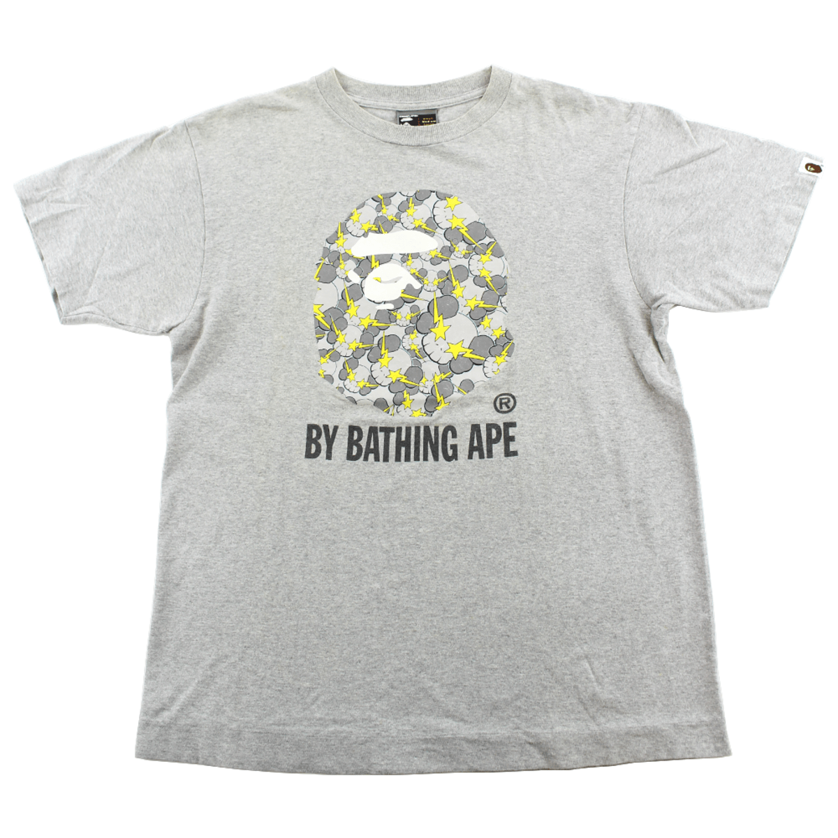 Bape x Kaws Yellow Bapesta Big Ape Logo Tee Grey - SaruGeneral