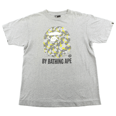 T-shirt Bape x Kaws jaune avec logo Big Ape Bapesta gris