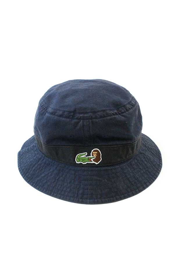 Bape x Lacoste Bucket Hat Navy - SaruGeneral