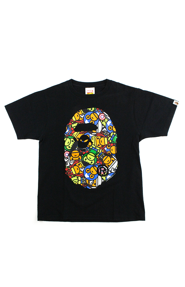 Bape x Marvel Avengers Big Ape Logo Tee Black - SaruGeneral