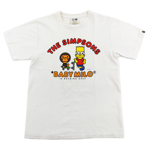 Bape x Simpsons Bart Milo Tee White