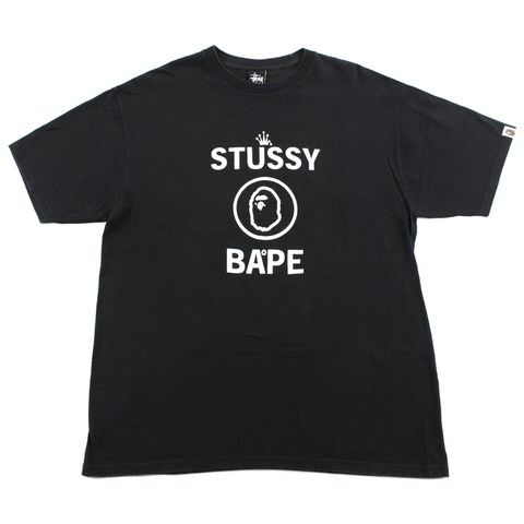 Bape x Stussy Tee Black