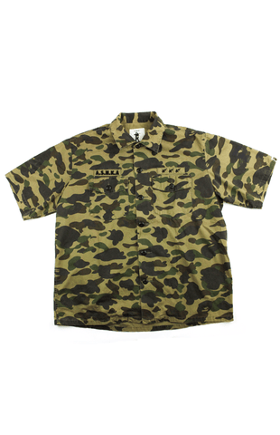 Chemise boutonnée Bape 1st Green Camo ASNKA Bapesta