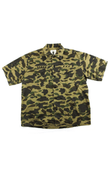 Bape 1st Green Camo ASNKA Bapesta Button Up Shirt