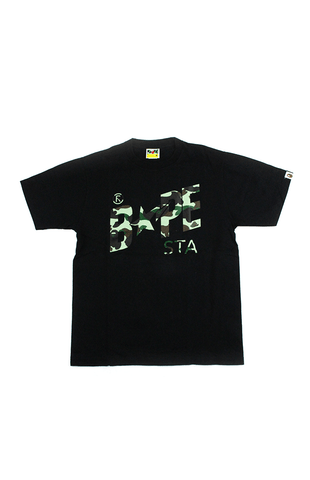 T-shirt Bape 1st Green Camo avec logo Bapesta noir