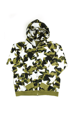 Sweat à capuche zippé imprimé camouflage vert Bape 1st