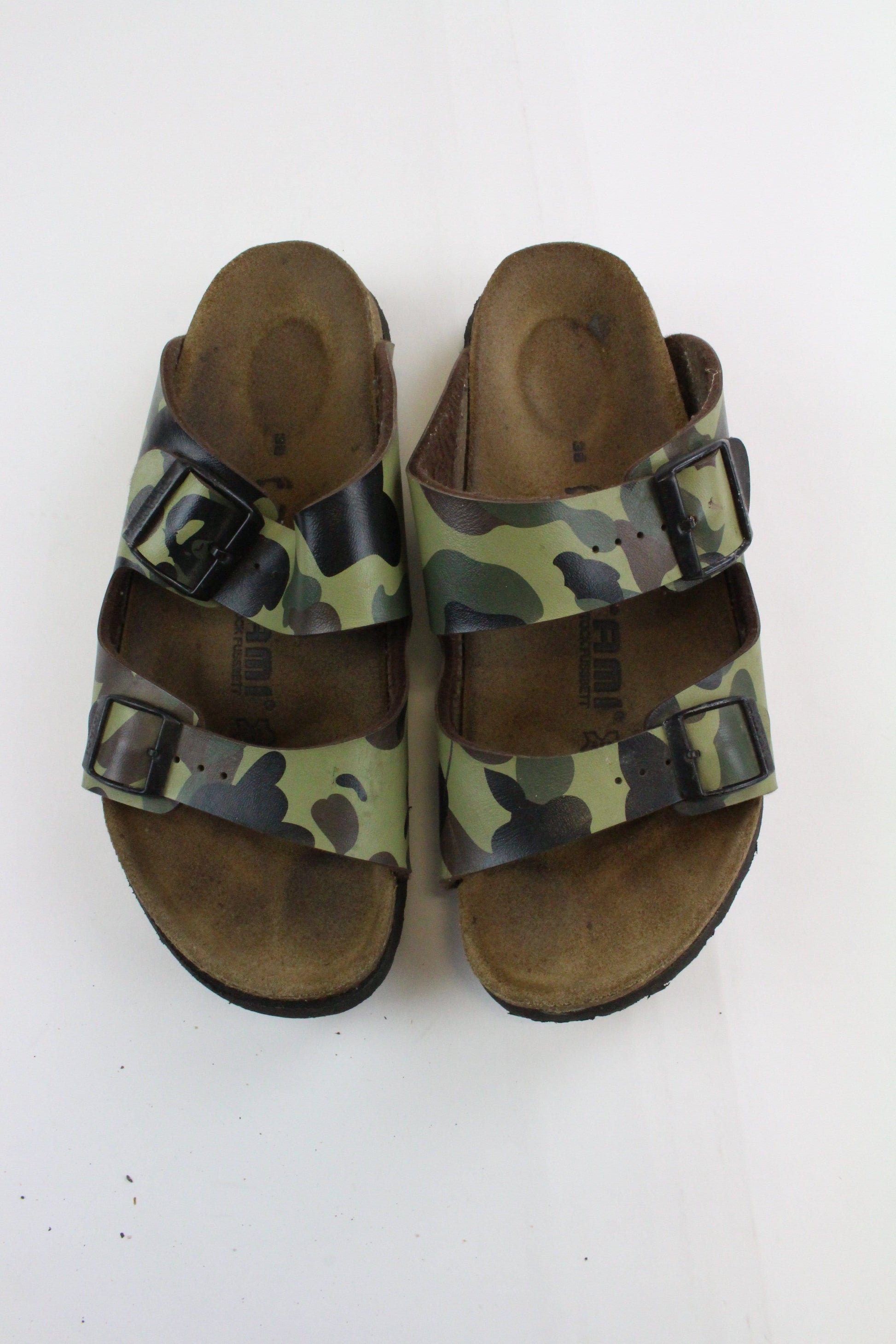 Bape 1st Green Camo Birkenstocks - SaruGeneral
