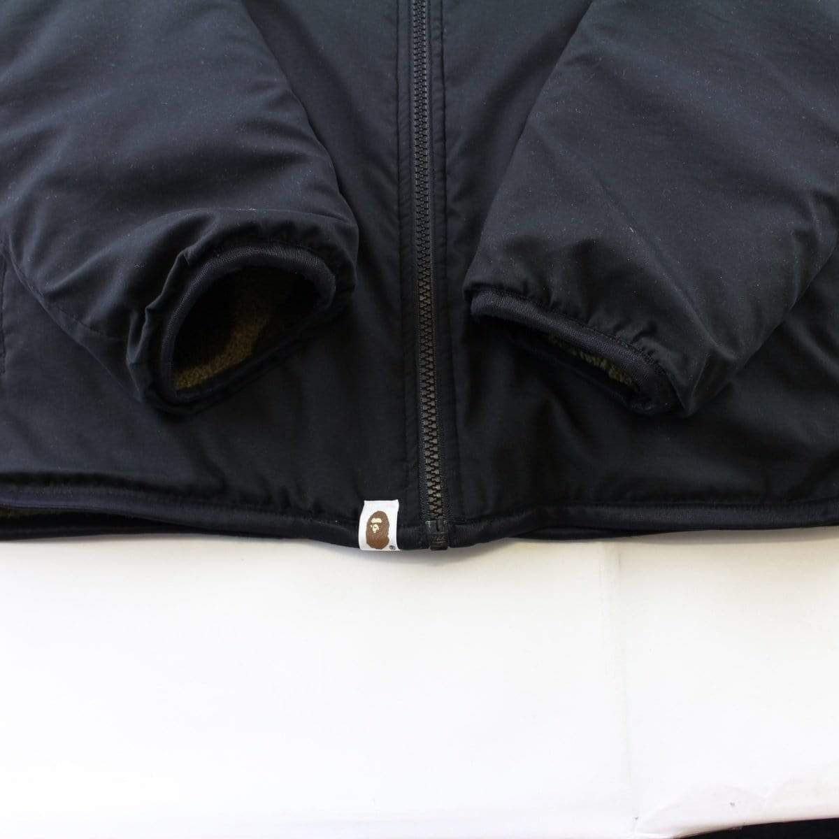 Bape 1st Green Camo Boa Fleece Reversible Jacket - SaruGeneral