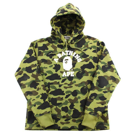 Sweat à capuche Bape 1st Green Camo College Logo