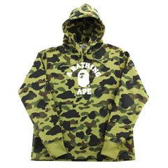 Bape 1st Green Camo College Logo Hoodie