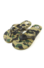 Bape 1st Green Camo Flip Flops