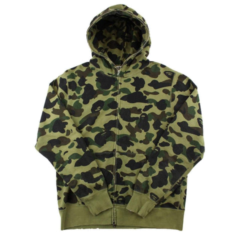 Sweat à capuche zippé Bape 1st Green Camo