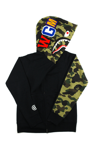 Bape 1st Green Camo Half Shark Noir