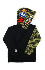 Bape 1st Green Camo Half Shark Black