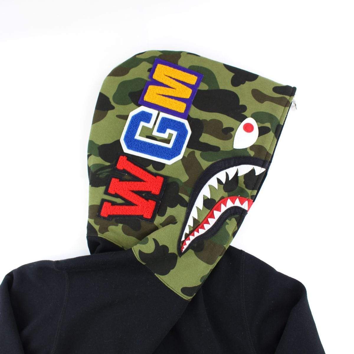 Bape 1st Green Camo Half Shark Hoodie Black – SARUGENERAL