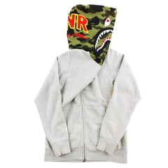 Sweat à capuche Bape 1st Green Camo PONR Shark gris