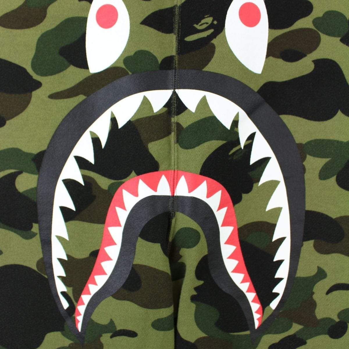 Bape 1st Green Camo Shark Face Shorts - SaruGeneral