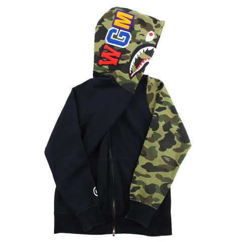 Sweat à capuche Bape 1st Green Camo Shark noir