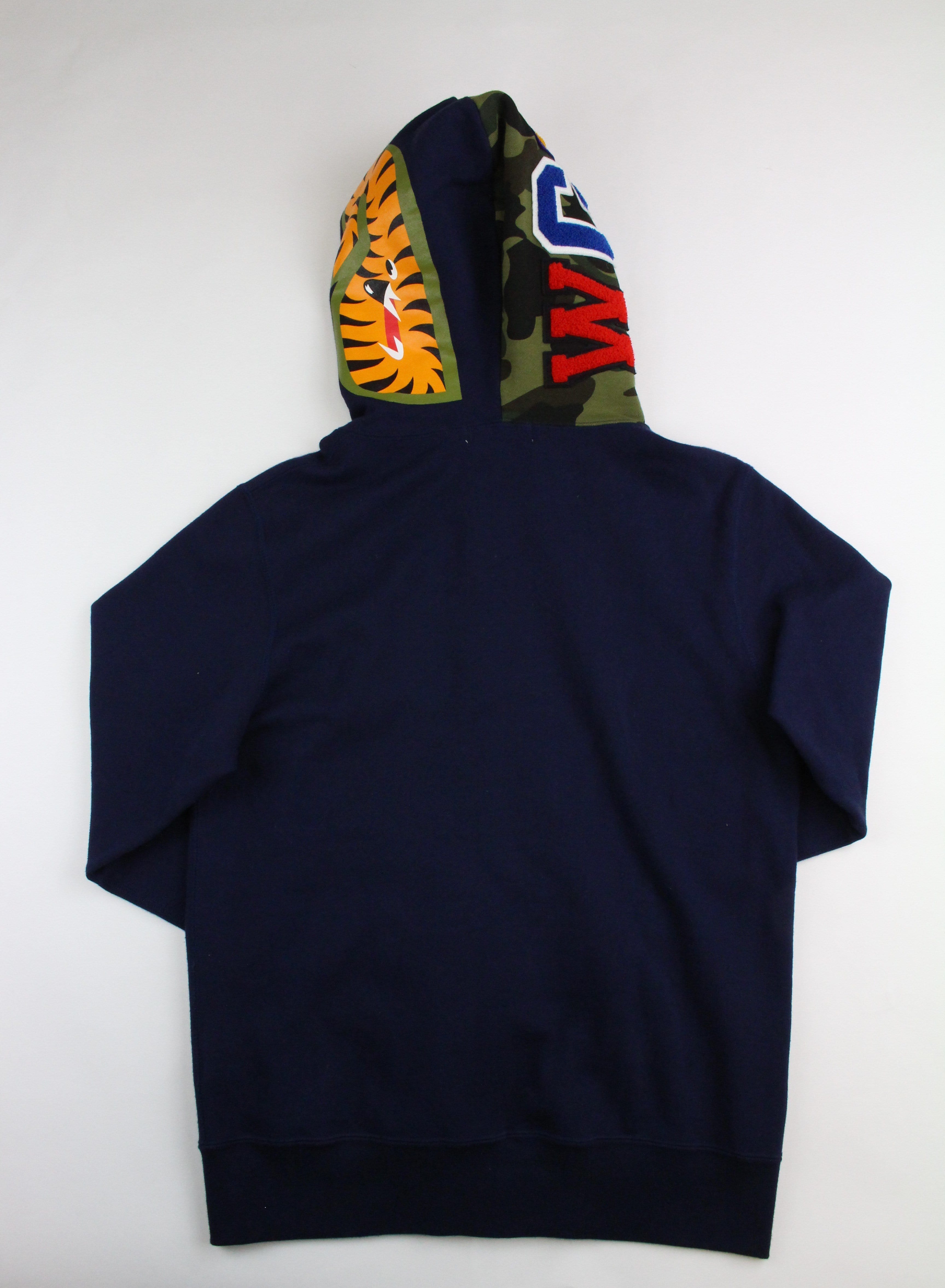 Bape 1st Green Camo half face Shark Hoodie Navy – SARUGENERAL