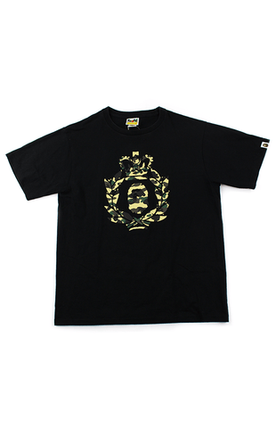 T-shirt Bape 1st Yellow Camo Ape Crest noir