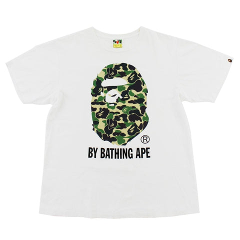 Bape ABC Green Camo Big Ape Logo Tee White