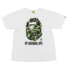 T-shirt Bape ABC Green Camo Big Ape avec logo blanc