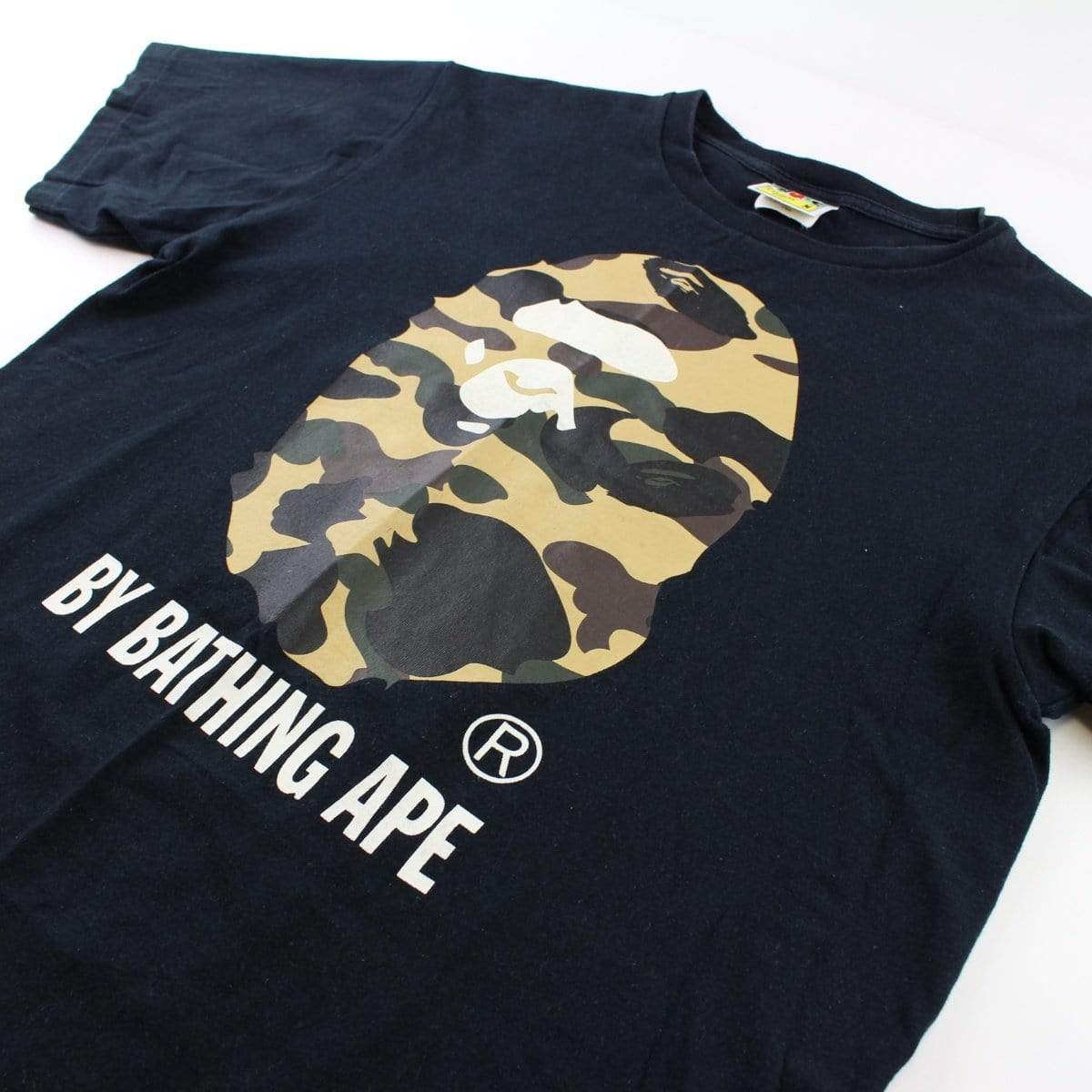 Bape 1st Yellow Camo Big Ape Tee Black - SaruGeneral