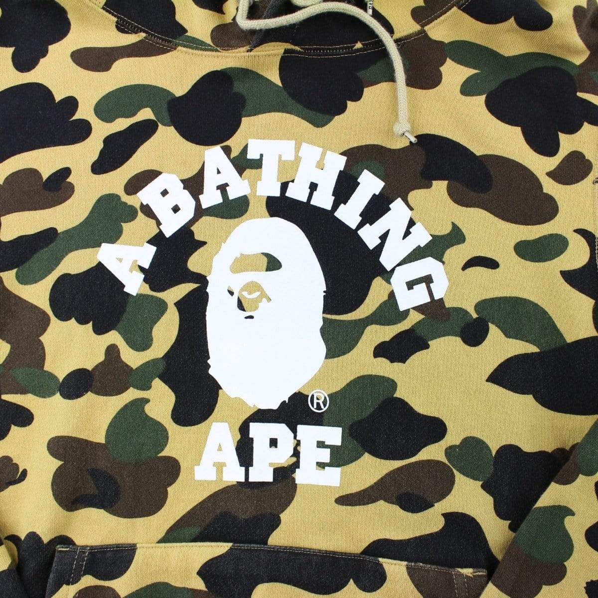 Bape 1st Yellow Camo College Logo Hoodie - SaruGeneral