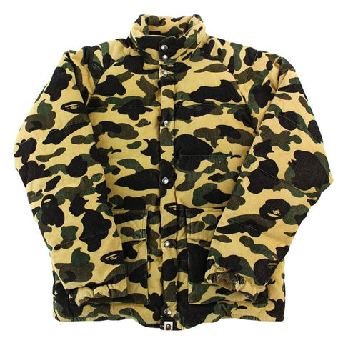 Bape 1er blouson matelassé jaune camouflage