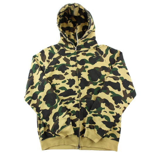 Bape 1st Yellow Camo Double Full Zip Hoodie - SaruGeneral