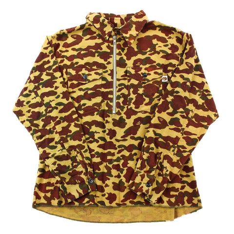 Chemise Bape 1st Green Camo à demi-fermeture éclair