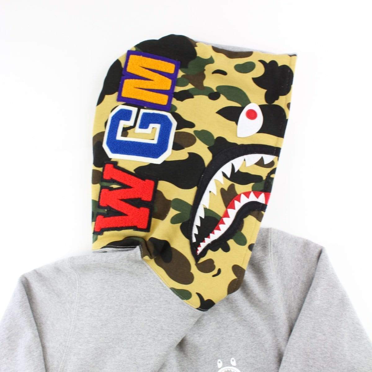 Bape 1st Yellow Camo Pullover Shark Hoodie Grey - SaruGeneral