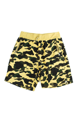 Bape 1st Yellow Camo Shorts w Zips